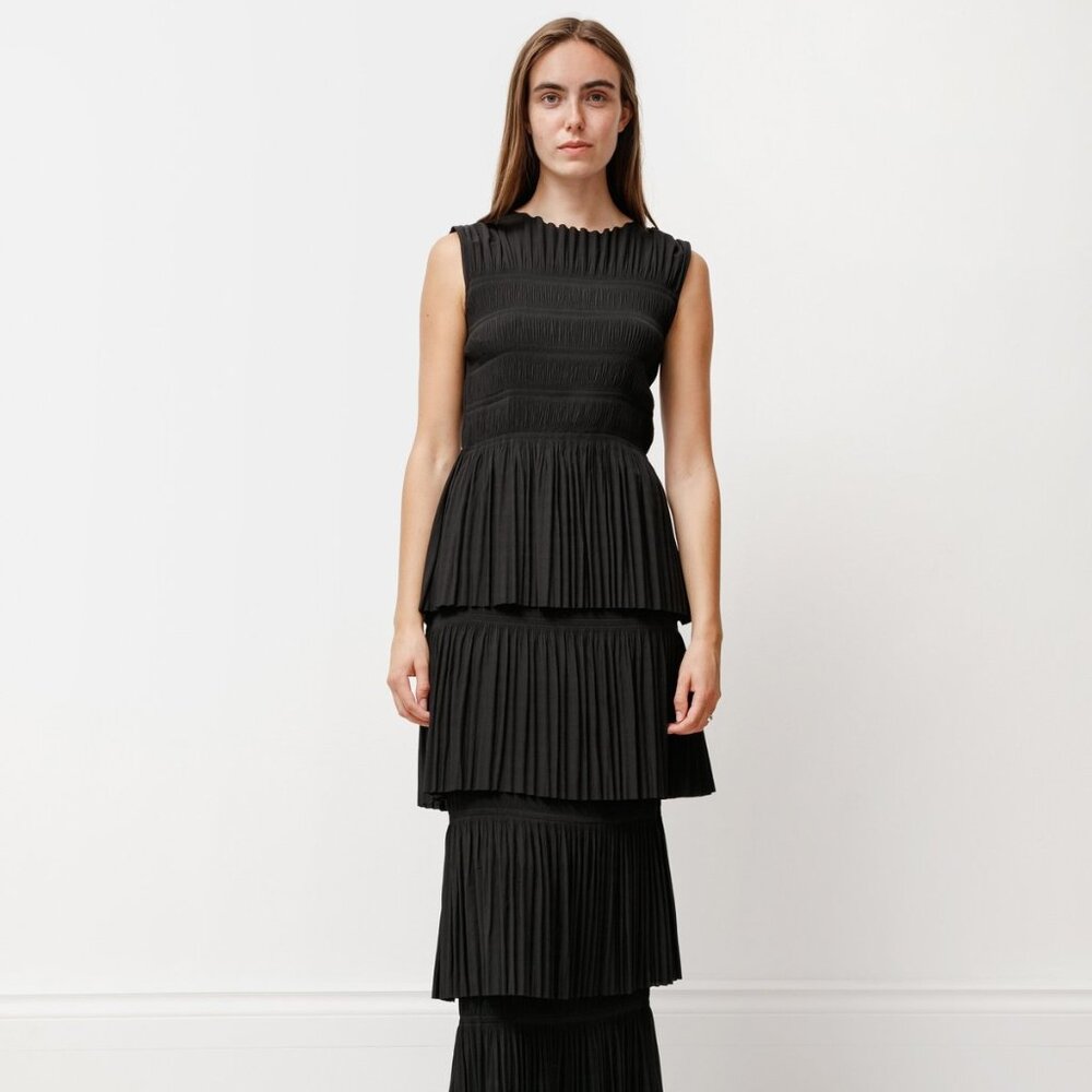 TOTEME Women's Aramon Black Tiered Maxi Dress (M)